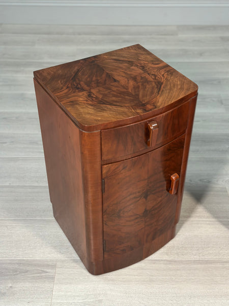 Art Deco Walnut Bedside Cabinets c.1930