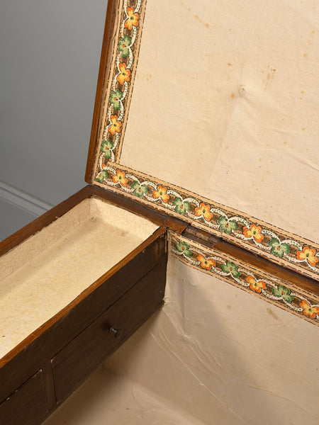 Antique Pine Blanket Box In Scumble Paint