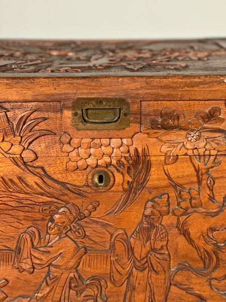 Antique Chinese Camphor Wood Campaign Chest C.1920