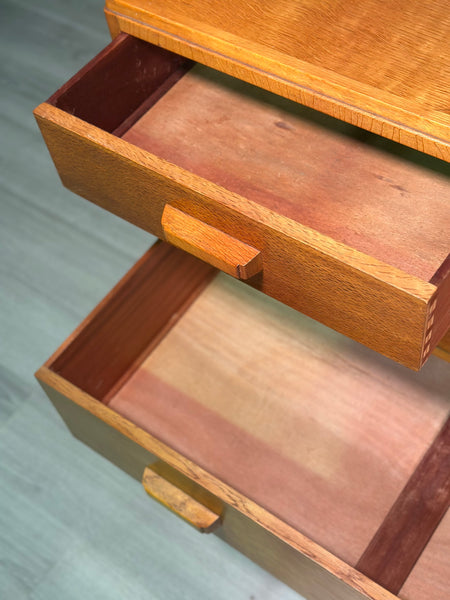 Light Oak Military Chest Of Drawers c.1960