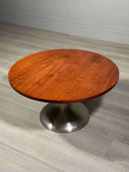 Chrome And Teak Coffee Table c.1970
