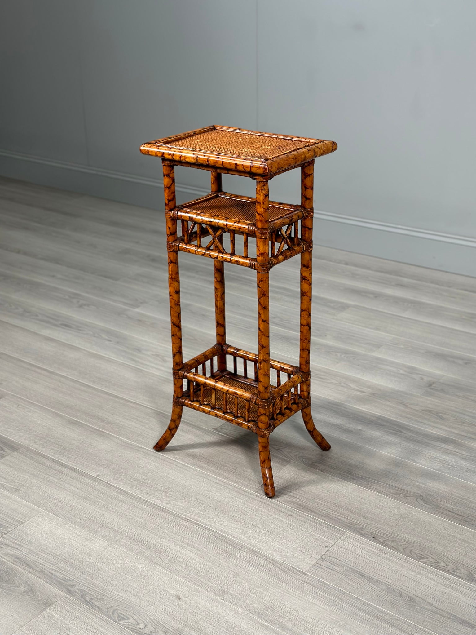 Antique Tiger Bamboo Side Table