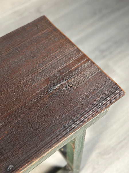Antique Side table In Original Green Paint