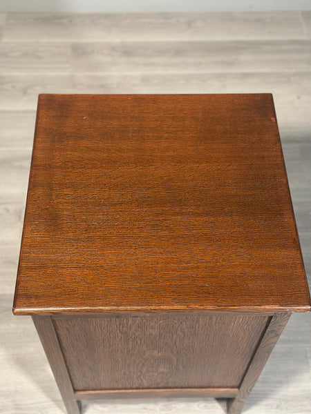 Vintage Oak Tambour Door Filing Cabinet c.1960