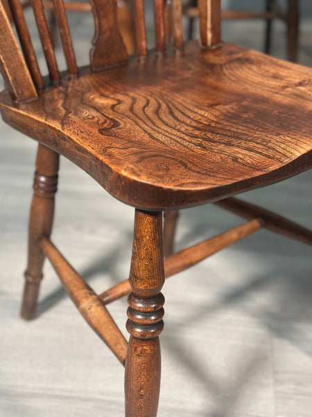 A Set of 6 19th Century Wheelback Dining Chairs