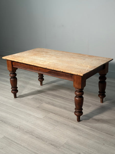 Victorian Pine Top Dining Table