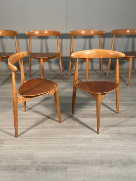 Set of 6 Hans Wegner Fh4103 “Heart” Dining Chairs c.1950’s