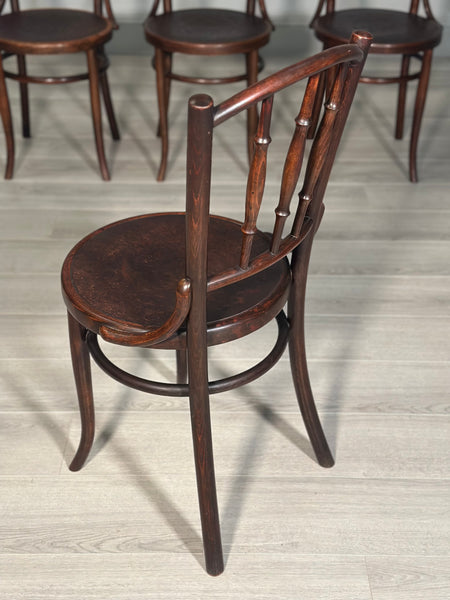 Four Bentwood Bistro Chairs by Fischel c.1910