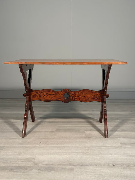 Ecclesiastical Pitch Pine Writing Table c.1910