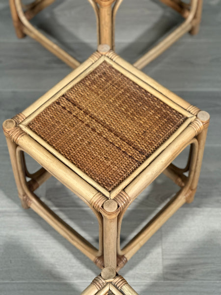Mid 20th Century Bamboo Nest Of Tables
