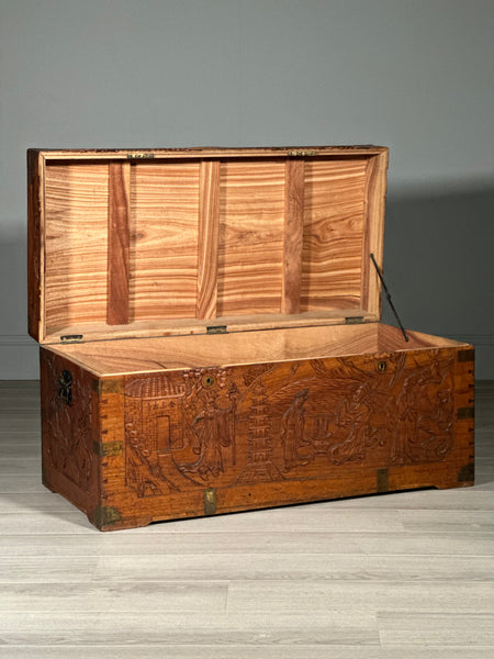 Antique Chinese Camphor Wood Campaign Chest C.1920