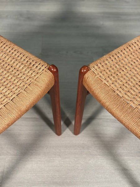 A Set Of 6 Danish Teak Paper cord Dining Chairs By Arne Wahl Iversen
