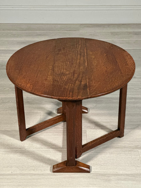 Small Antique Cotswold Oak Drop Leaf Occasional Table