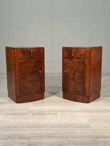 Art Deco Walnut Bedside Cabinets c.1930