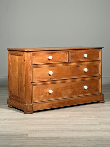 19th Century Wide Pine Chest Of Drawers