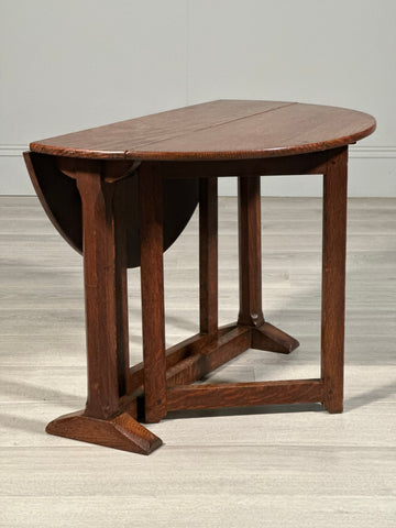 Small Antique Cotswold Oak Drop Leaf Occasional Table