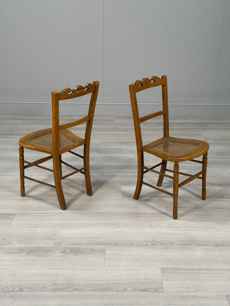 Pair Of Victorian Side Chairs In Original Scumble Paint