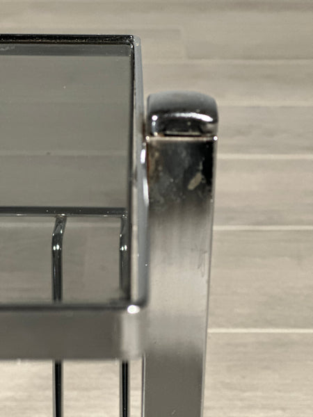 1970’s Chrome And Smoked Glass Magazine Rack