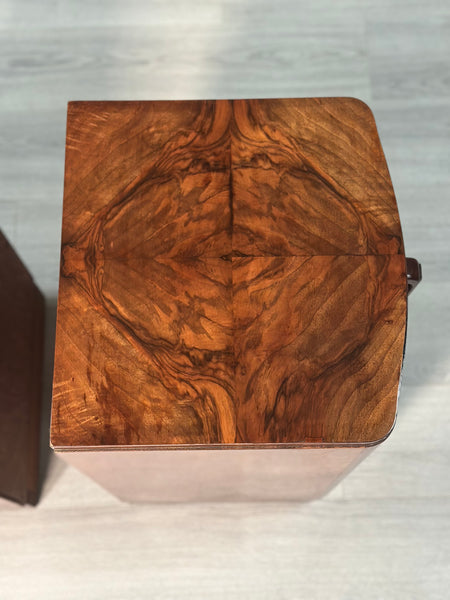 Art Deco Walnut Bedside Cabinets c.1930