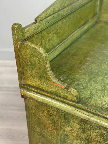 19th Century Pine Chest Of Drawer’s In Green Scumble Paint