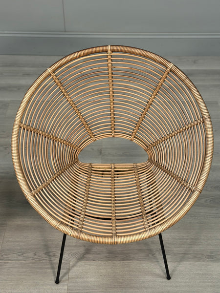 A Pair Of Italian Rattan Lounge Chairs c.1970