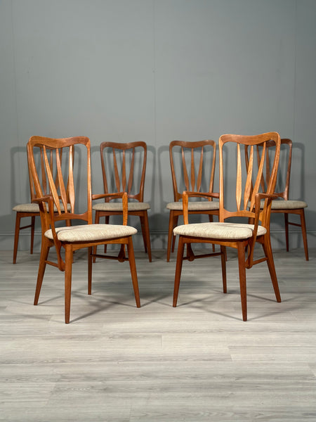 Set Of 6 Danish Teak Ingrid Dining Chairs By Niels Koefoed