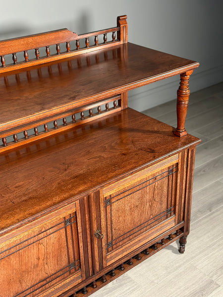 Antique Aesthetic Movement Walnut Buffet Sideboard C.1900