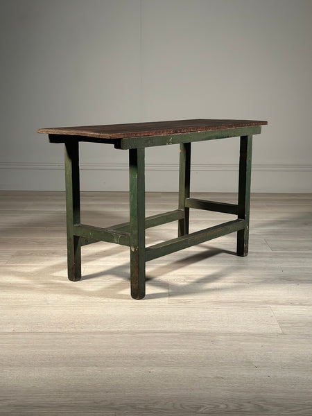 Antique Side table In Original Green Paint