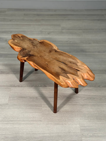 Live Edge Yew Wood Coffee Table By Homestead Woodcraft Hereford C.1960