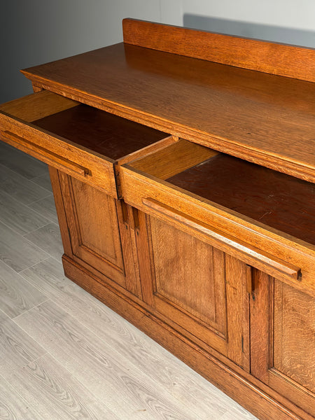 Large Arts and Crafts Golden Oak Sideboard C.1920