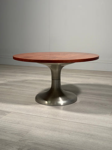 Chrome And Teak Coffee Table c.1970