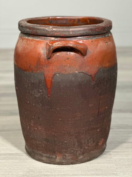 Large Antique Glazed Terracotta Pot