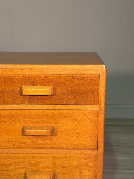 Light Oak Military Chest Of Drawers c.1960