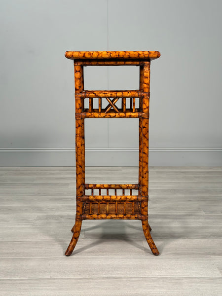 Antique Tiger Bamboo Side Table
