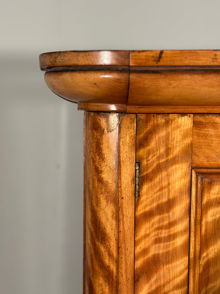 19th Century Satin Birch Housekeepers Cupboard