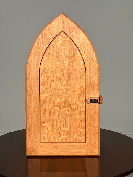 20th Century Ecclesiastical Oak Wall Cupboard
