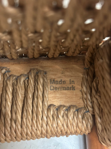 Set of 6 Danish Teak & Papercord Dining Chairs