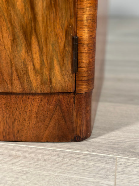 Burr Walnut Art Deco Bedside Cabinets