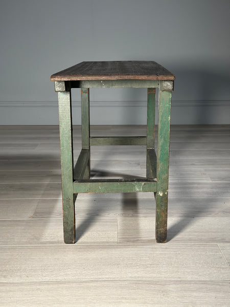 Antique Side table In Original Green Paint