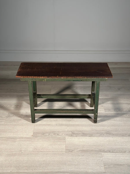 Antique Side table In Original Green Paint