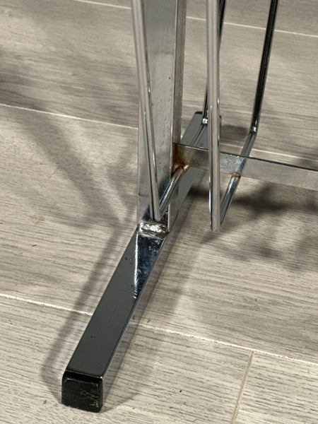 1970’s Chrome And Smoked Glass Magazine Rack