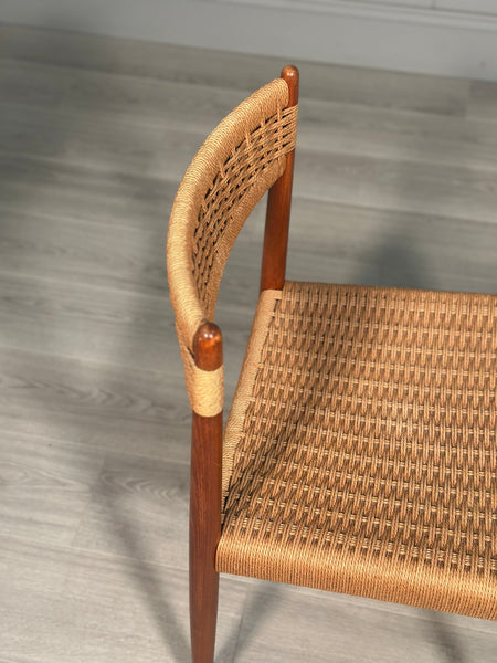 Set of 6 Danish Teak & Papercord Dining Chairs