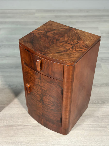 Art Deco Walnut Bedside Cabinets c.1930