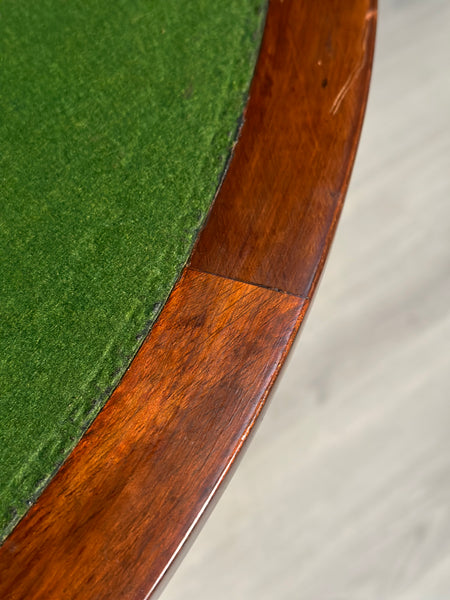 Antique Burr Walnut Demi Lune Games Table