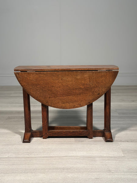 Small Antique Cotswold Oak Drop Leaf Occasional Table