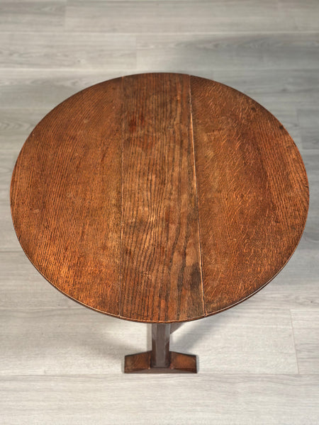 Small Antique Cotswold Oak Drop Leaf Occasional Table