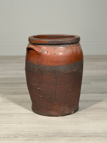 Large Antique Glazed Terracotta Pot