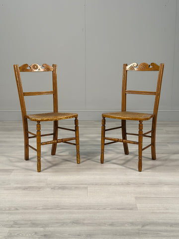 Pair Of Victorian Side Chairs In Original Scumble Paint