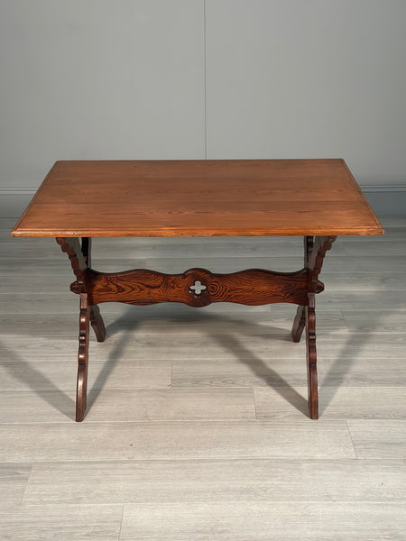 Ecclesiastical Pitch Pine Writing Table c.1910