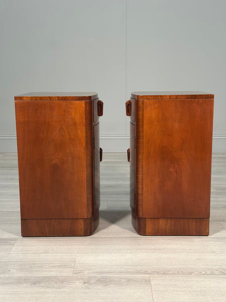 Art Deco Walnut Bedside Cabinets c.1930